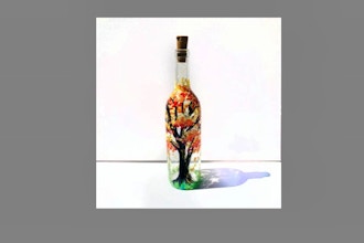 Paint Nite: Fall Tree Wine Bottle